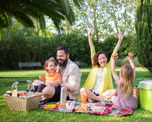 famille heureuse en picnic